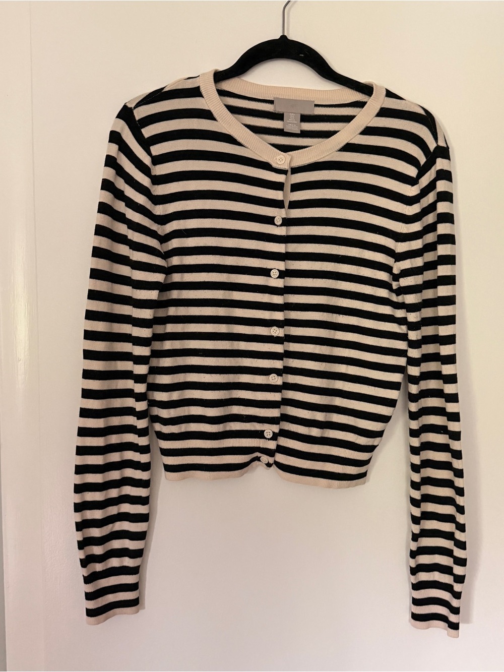 Striped Crewneck Cardigan